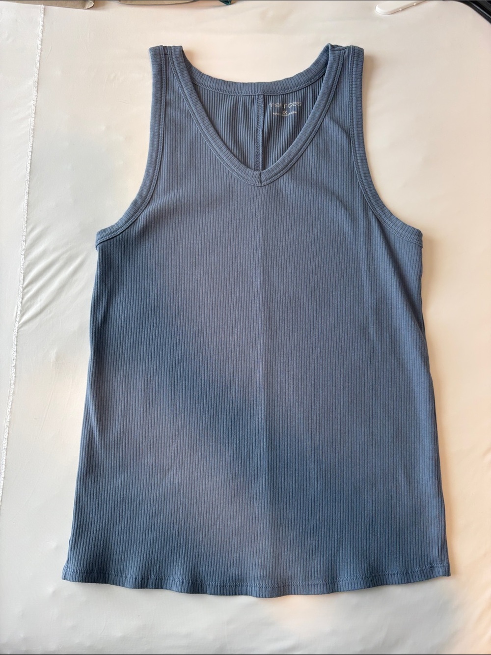 Maurices Steel Blue Ribbed V-Neck Tank